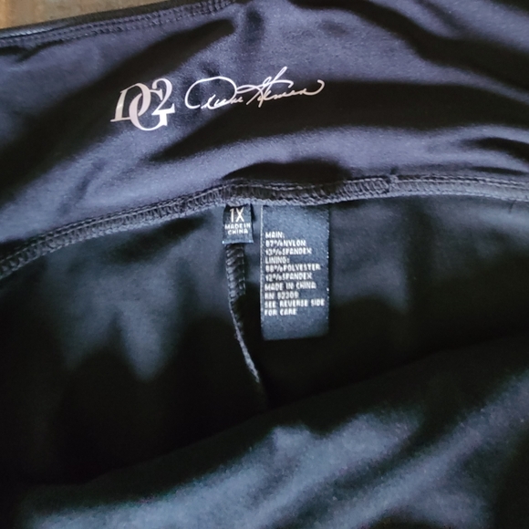 DG2 BY DIANE GILMAN WOMEN'S SIZE 1X BLACK LEATHER LIKE LEGGINGS DRESSY SEXY - Picture 2 of 7